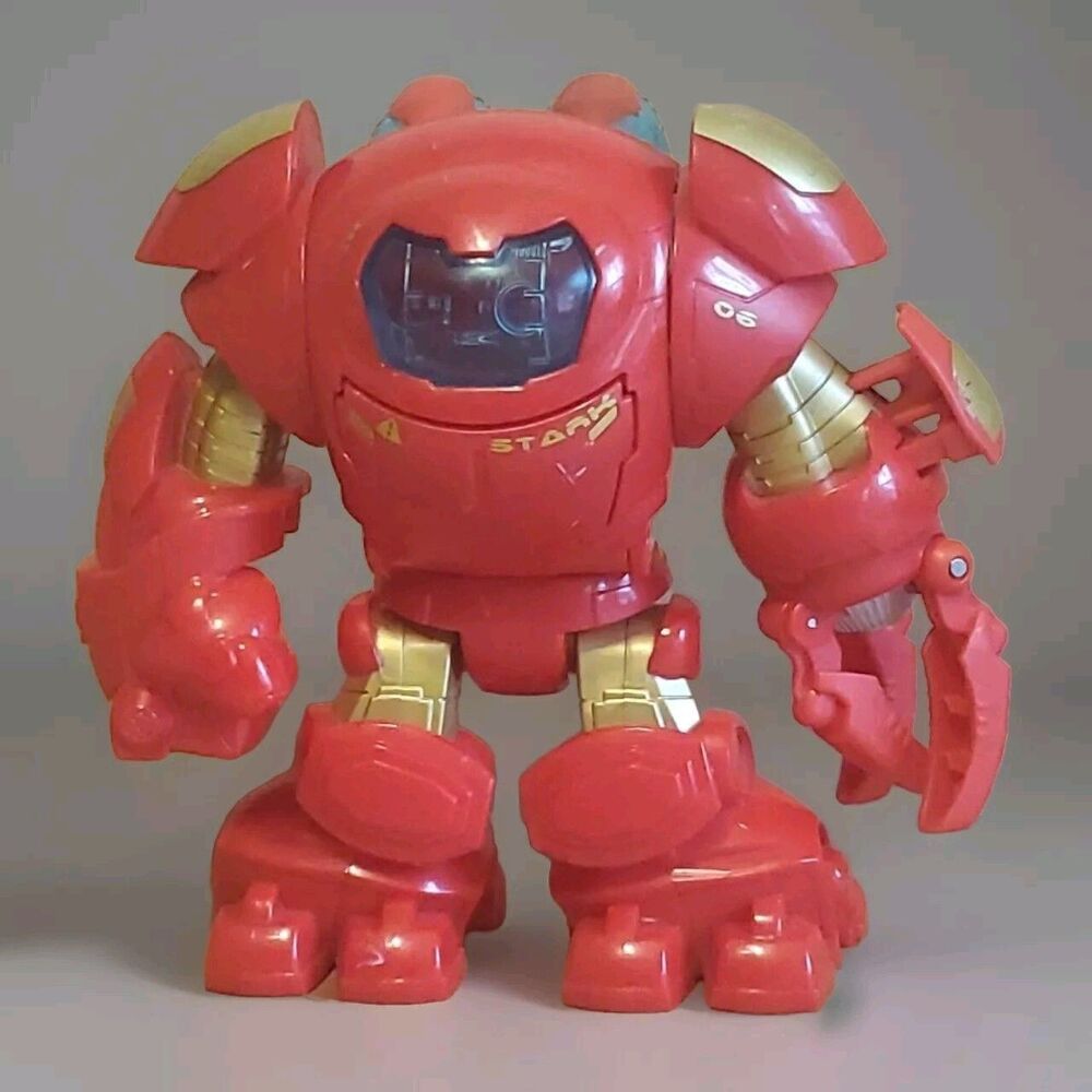 Playskool Marvel Super Hero Hulk Buster Armor Spinning Fist & Ironman Action